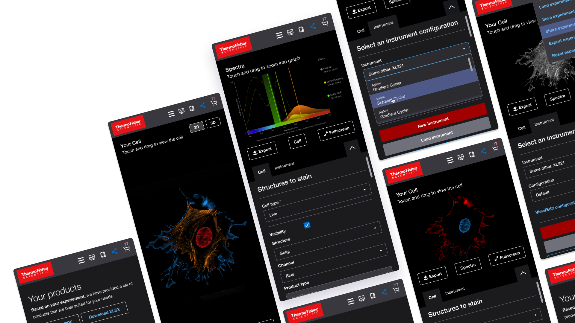 A close up of the ThermoFisher Stain-iT tool mobile layout