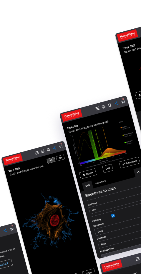 A close up of the ThermoFisher Stain-iT tool mobile layout